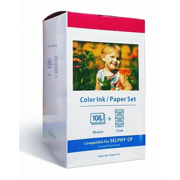 Набор для печати SELPHY-CP810 для Canon 3 картриджа + фотобумага, 108 листов совместимый