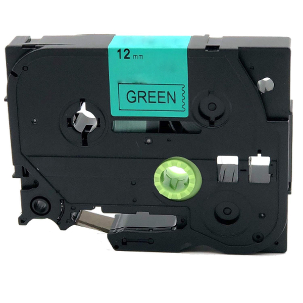 Совместимая лента для печати наклеек TZe-731 черный на зеленом